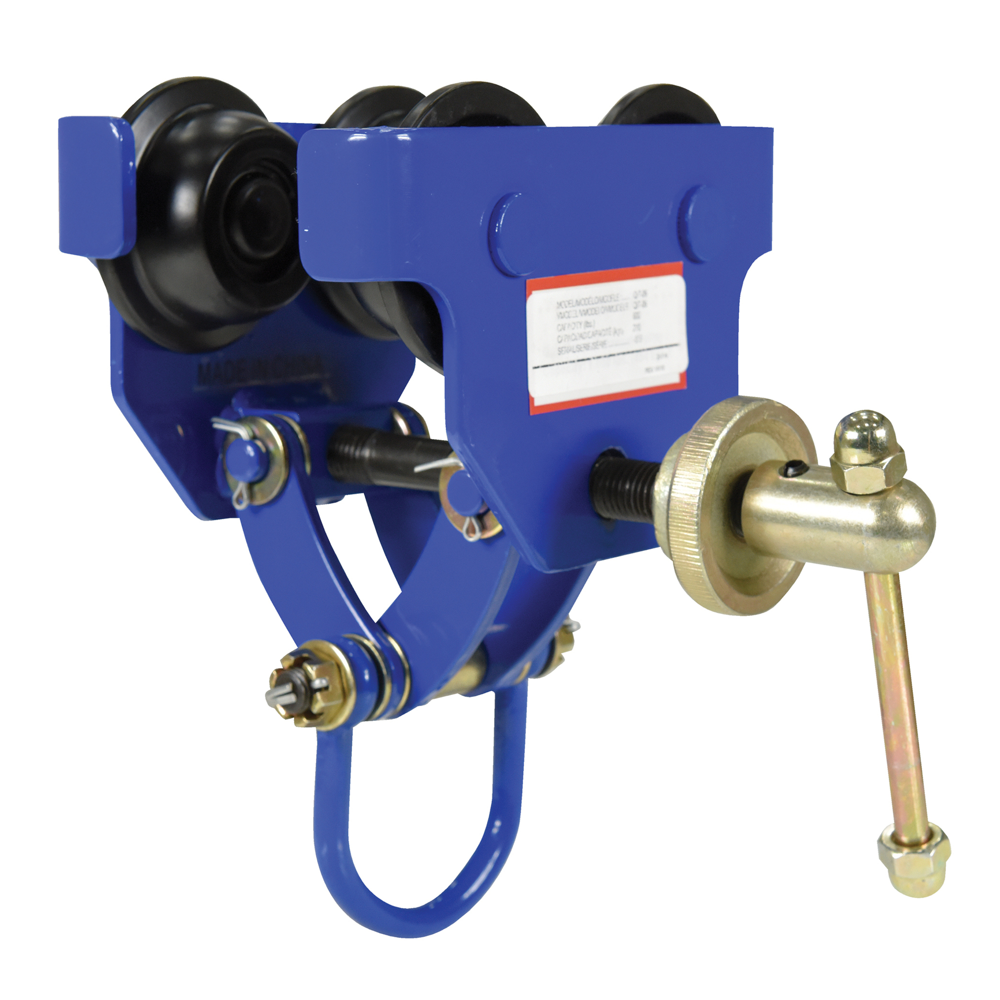 Vestil Quick Install Manual Trolley - 600 lb Capacity, 10.25in. Max Beam Height, Model# QIT-06